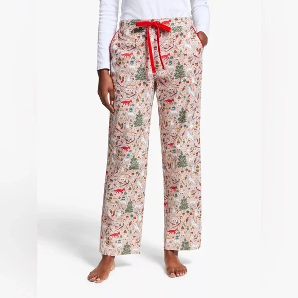 Boden Vanessa Cosy Festive Pyjama Bottoms, Milkshake Festive size 8 - Picture 1 of 9